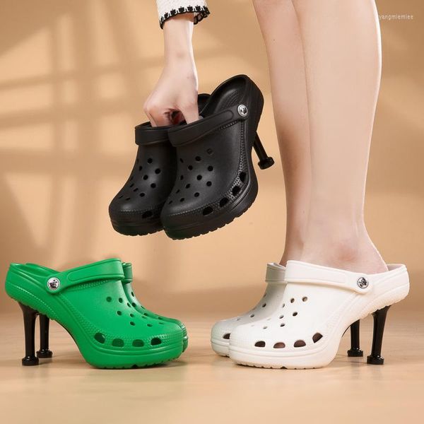 Отсуть туфли 2022 летние женщины сандалии. Холочки с дырочками сексуальная сандалия сандалия тонкая высокая каблука леди насос