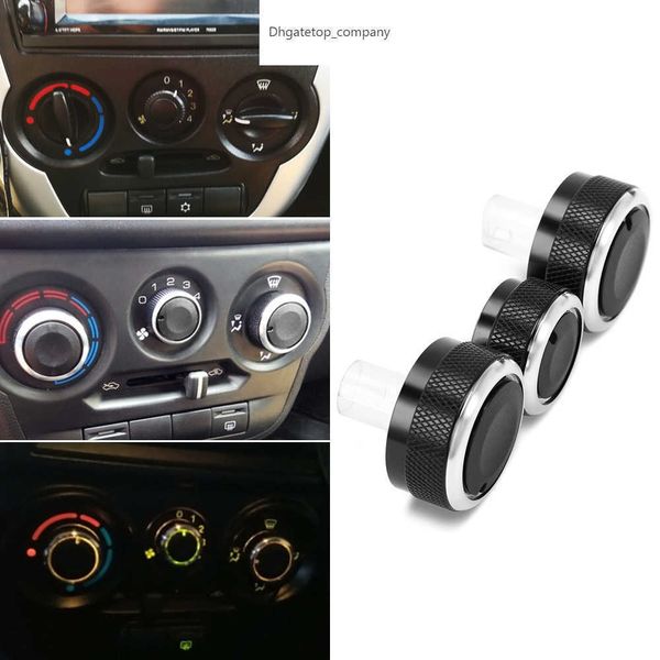 3pcs por conjunto Aluminum Aluman Carned Styling Air Conditioning Knob AC Botão do botão de controle de calor para Lada Granta