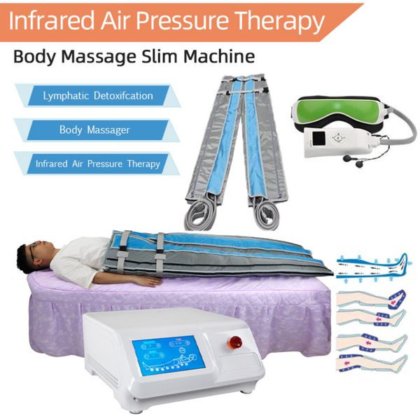 Equipamento de beleza Pressioterapia Drenagem linfa 24 Airbags Pressão de ar PressOterapia Massagem corporal Desintoxicação Corpo Slimming para uso