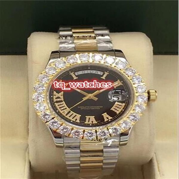 Orologi da uomo con quadrante nero Luxury Fashion Boutique Prong Set orologio con diamanti Orologio meccanico automatico popolare globale260W