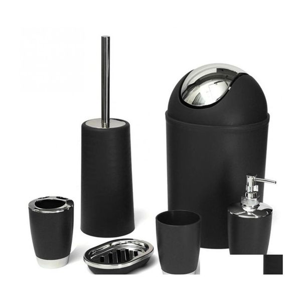 Bad-Zubehör-Set, Badezimmer-Zubehör-Sets, 6 Teile/satz Notwendigkeiten, Zahnbürstenhalter, Toilettenbürste, Seifenschale, Behälter, Tasse, Sprühflasche, Dr. Otyul