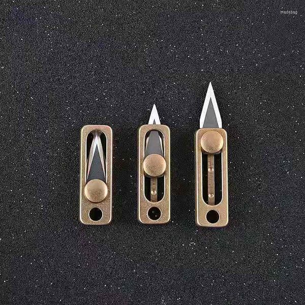 Ganchos push-pull brass mini utilidade de emergência caixa expresso caixa de ferramentas multifuncional externa faca de faca