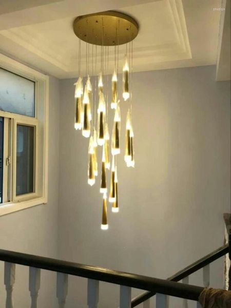 Kolye lambaları Merdiven için modern ışıklar askıya alınmış armatür merdiven aydınlatma fikstürü asılı kapalı avize diy