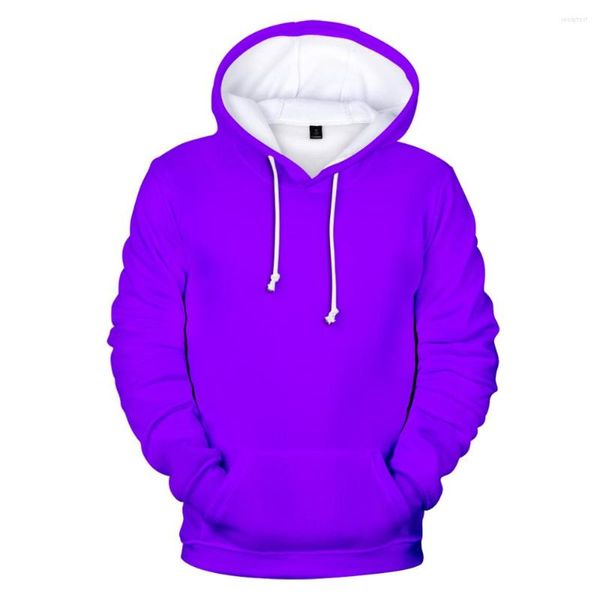 Herren Hoodies 3D Männer Sweatshirts Benutzerdefinierte Bunte Farbverlauf Mit Kapuze Einfarbig Junge/Mädchen Polluver Lila Kappe Mäntel 4XL