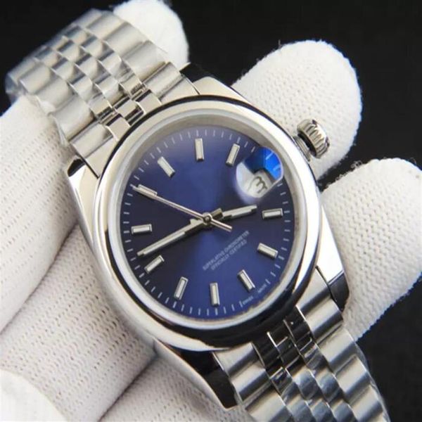 Homens assistem a jubileu de aço inoxidável Strap Movimento mecânico automático Azul Face à prova d'água Relógio Sapphire Glass Watches 36mm Wrist326z