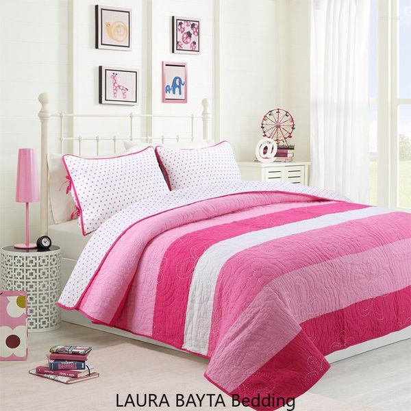 Постилочные наборы Arrvive Quilts Girls Coiplet Coverlet с двумя размерами розовый вышитый ватный кровать Cover Europe Стеганое стеганое стеганое одеяло