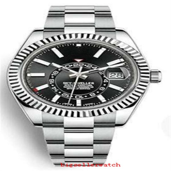Relógios de pulso de alta qualidade mais vendidos Sky Dweller 326934 42mm mostrador preto de aço inoxidável Ásia 2813 movimento automático masculino relógio wa235x