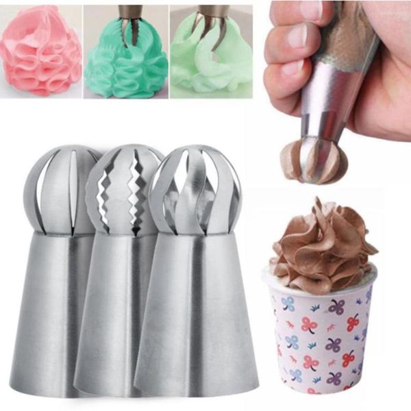 Strumenti di cottura Set di ugelli in acciaio inossidabile da 4 pezzi Suggerimenti per la decorazione di torte fai da te Strumento per pasticceria in silicone Cupcake