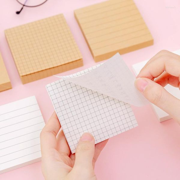 Kraft Blank Line Plaid Note Pad Memo Book Student Message Sticky Notes