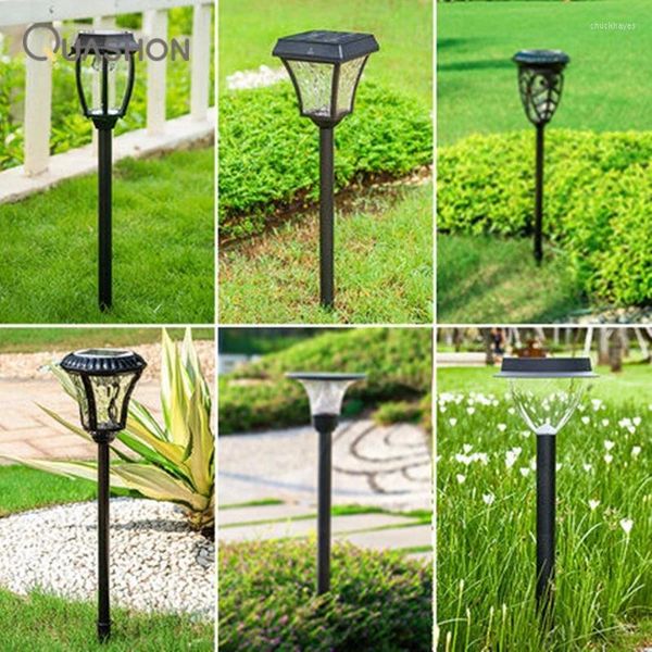 Pannello solare Luci da prato a LED Decorazione da giardino per esterni Lampade a spina di terra a luce solare Faretti Lampione stradale Apparecchio impermeabile