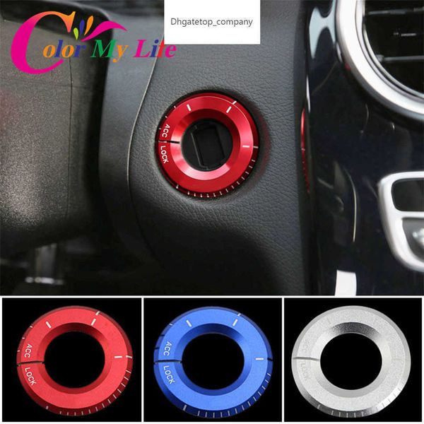 Color My Life Auto-Zündschalter-Zierschlüsselring-Loch-Kreis-Aufkleber für Mercedes Benz A C-Klasse GLA CLA GLC W205 W212 X253 C117