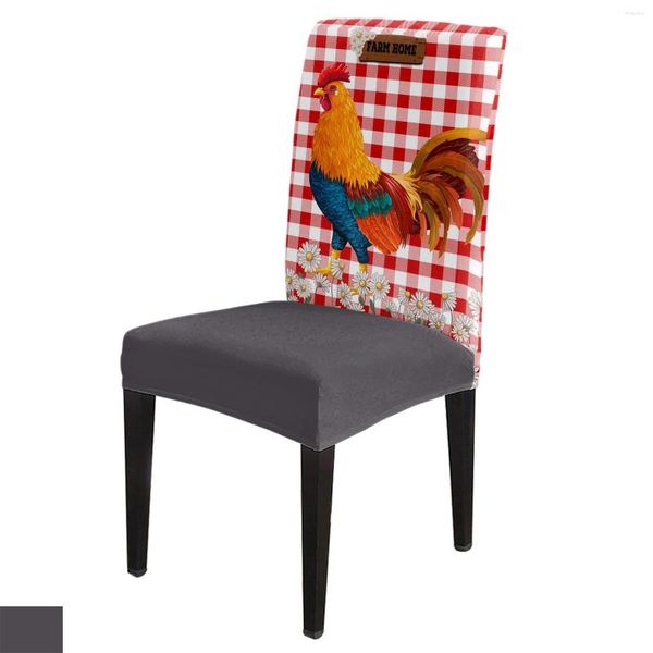 Camas de cadeira Campa Red Daisy Rooster Farm Cover 4/6/8pcs Spandex Elastic Slipcover