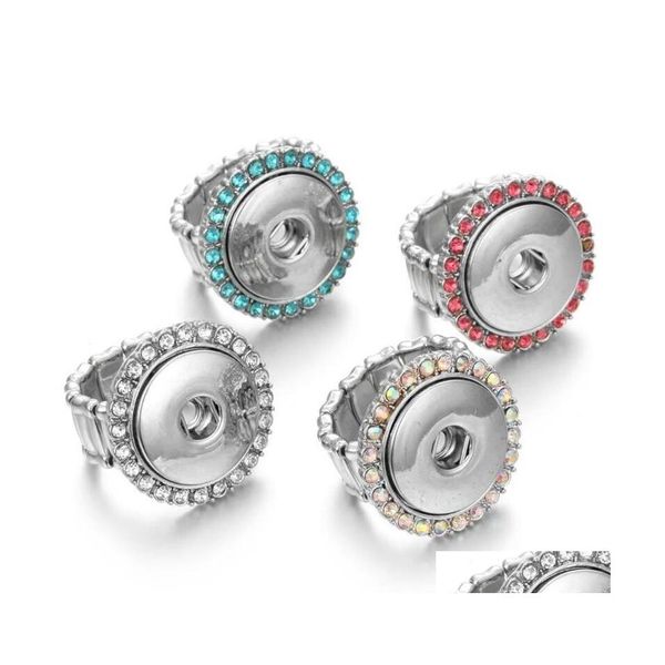 Cluster-Ringe 4 Stile 18 mm Snap Button Ring Ingwer Schmuck Silber Metall für Frauen Männer Drop Lieferung Dhk6F
