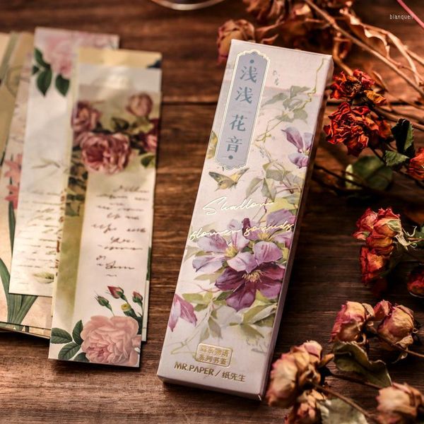 PCs/Box Plant Animal Retro Personalidade Marcador de Paper Bookmarks Kawaii Read Stationery Supplie Papelaria Kids Gifts