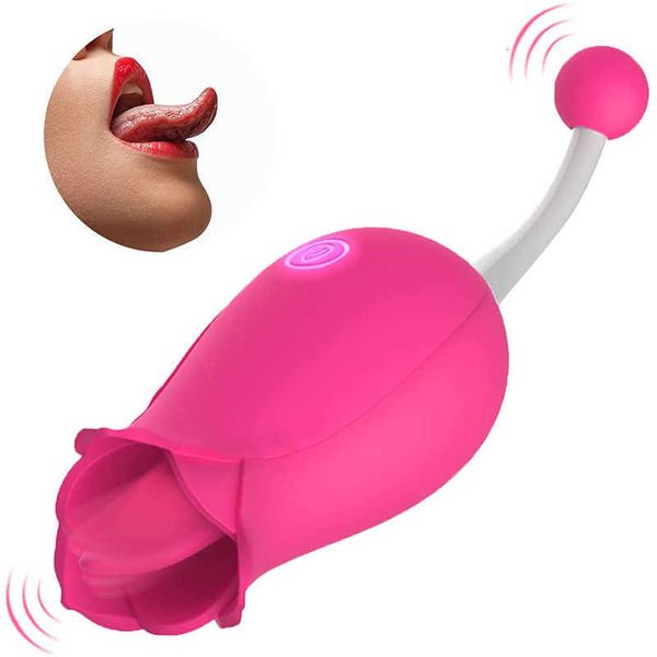 Sexspielzeug-Massagegerät, weibliche Zunge lecken, Vibrator, Masturbator, Multi-Frequenz, G-Punkt-Stimulation, romantisch, süß, geheimer Griff, Rose