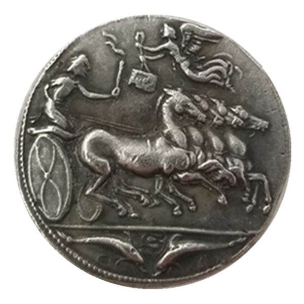 MONETE greche antiche COPIA Artigianato in metallo placcato argento Regali speciali Tipo3406