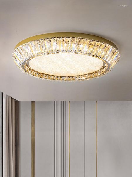 Luzes de teto Art Deco Gallery Office Round Crystal Light LED LED Luminaire Luminaire Lighting Parlor Study Home Surface Lamp