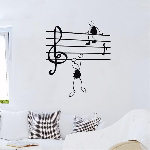 Adesivi murali Divertenti note musicali Adesivo formica per soggiorno Strumenti domestici decorativi Nero