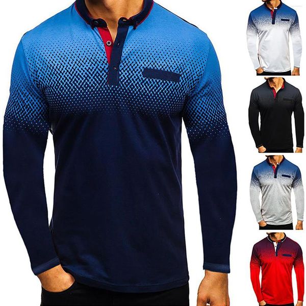 Magliette da uomo camicia da uomo a maniche lunghe sport palestra cotone jersey casual collo top top tee abbigliamento camicetta da viaggio per vacanza