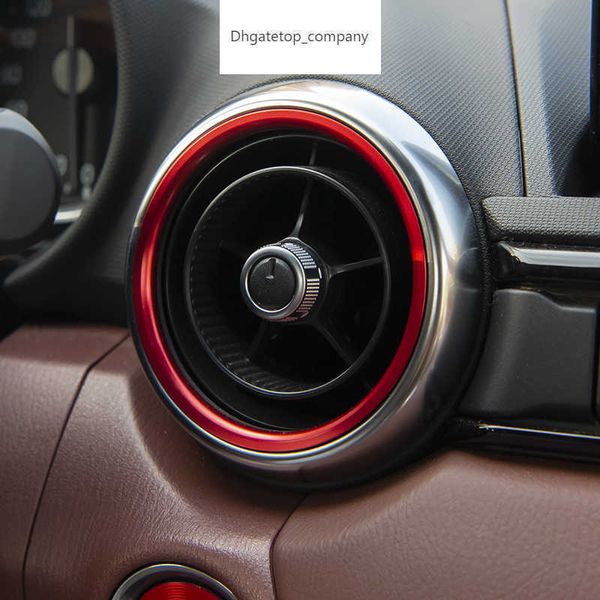 Acessórios carro AC saída de ar condicionado capa anel ventilação decoração guarnição para mazda MX5 mazda 2 CX3 MX-5 RF ND