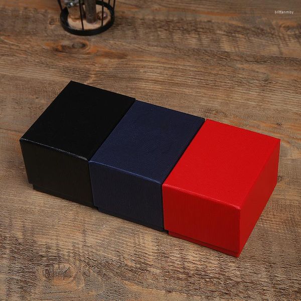 Schmuckbeutel Uhrenbox Schwarz Rot Blau Papier Organizer Aufbewahrung für Männer Frauen Uhren Armbänder Verpackung Universelle Geschenkboxen