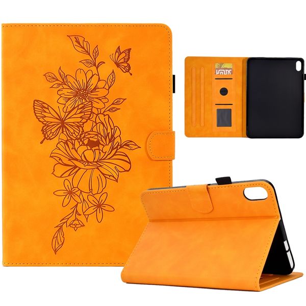 Capas para Ipad 10.9 2022 Pro 11 10.5 10.5 polegadas Air Air2 2 9,7 polegadas Impressão Flor Borboleta Carteira de Couro Tablet Moda Floral Crédito ID Cartão Slot Titular Kickstand Bolsa