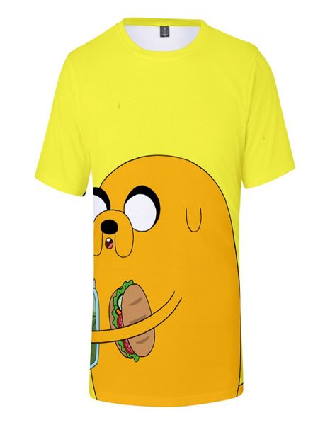 Erkek Tişörtler Macera Zamanı 3D Baskı Tişörtü Kadın Erkekler Harajuku Street Giyim Hip Hop Finn ve Jake Dog Face Cosplay Tshirt Yaz Tops Z0522