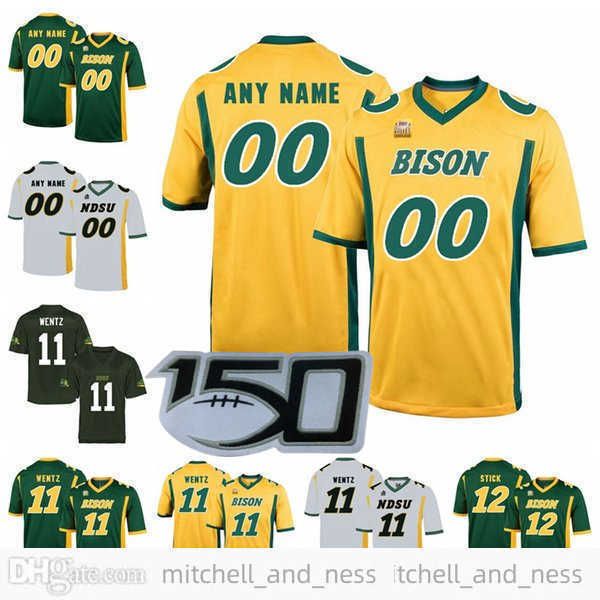 Benutzerdefinierte NCAA College NDSU Bison Football Jersey 5 Trey Lance 11 Carson Wentz 4 Dimitri Williams 18 Adam Cofield 55 Aaron Mercadel genäht Männer Frauen Jugend Kinder