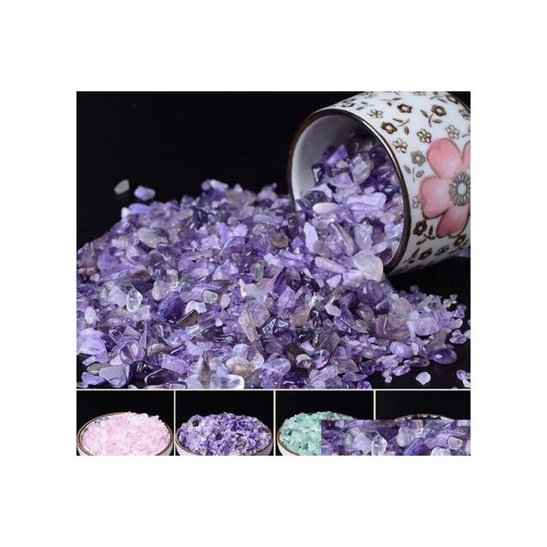 Jade 50g hochwertige natürliche lila Quarzkristallstein-Felssplitter Glücksheilung Aquarium Tropfenlieferung Schmuck Dhdve