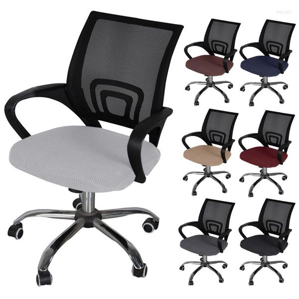 Stuhlhussen Rot Stretch Bürobezug Grau Computersitzschutz Drehbar Sillas De Oficina Spandex Housse Chaise Schwarz