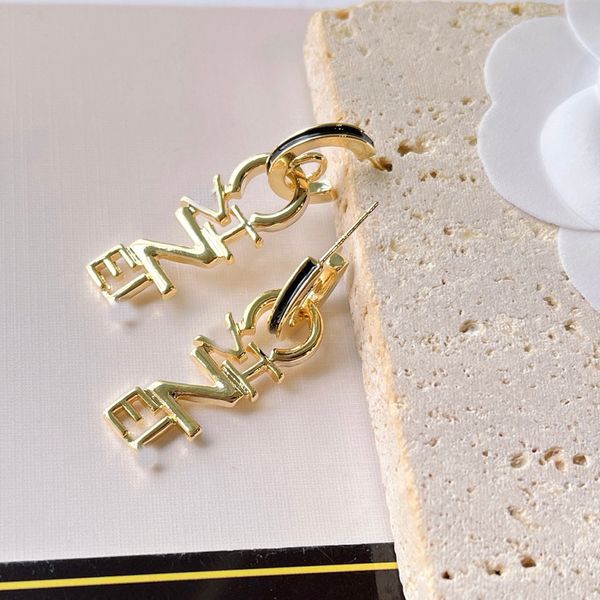 Simples 18K Banhado A Ouro Designers de Marca de Luxo Letras Longas Stud Aço Inoxidável Geométrico Famoso Mulheres Meninas Cristal Strass Brinco Festa de Casamento Jewerlry