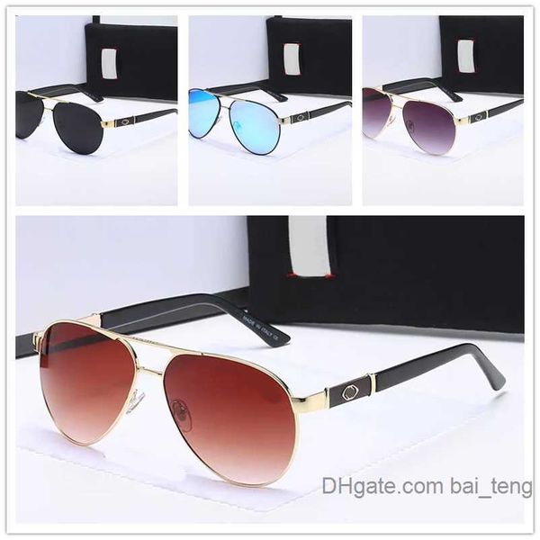 Marke Designer Cateye Sonnenbrille Frauen Sonnenbrille Vintage Metall Gläser Für Männer Spiegel Retro Lunette De Soleil Femme UV400 Brillen mit Box Baiteng