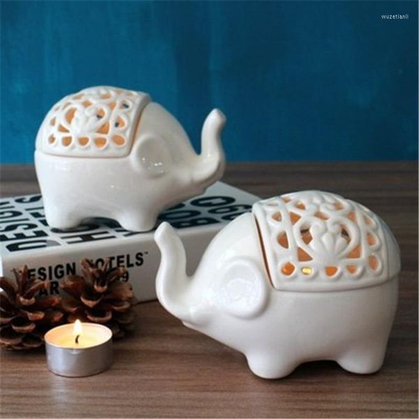 Portacandele Candele natalizie in ceramica Lampada da tavolo Piccolo animale nordico europeo Mariage Vazenen Lot Design Stand Vasi DL60ZT