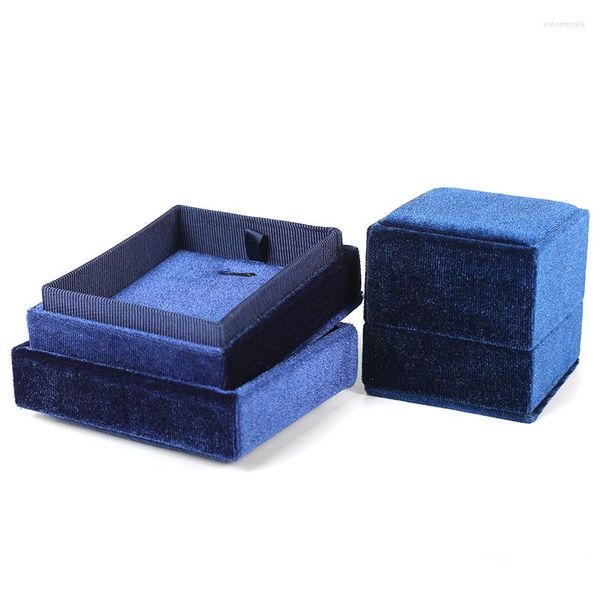 Ювелирные мешочки Velet Navy Blue Cded Croble Box для женских ювелирных сережек Ожерелисты Организаторы