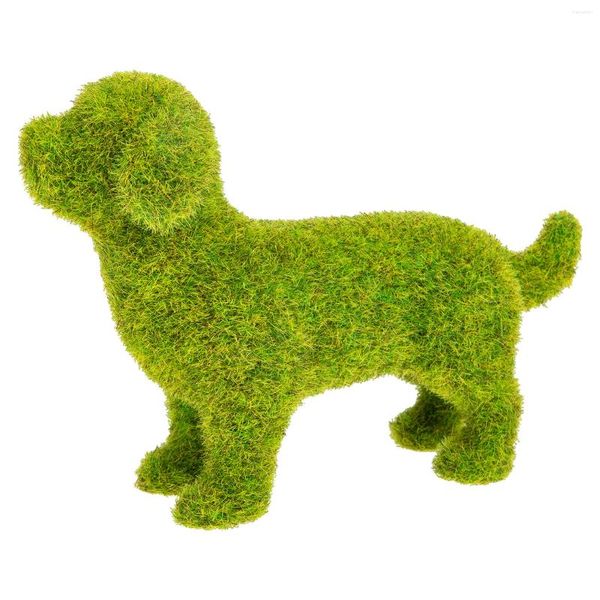 Flores decorativas Dogstatue Animal Figurina Figurina Artificial Gardensculpture Puppy OrnamentDecoration Figuras