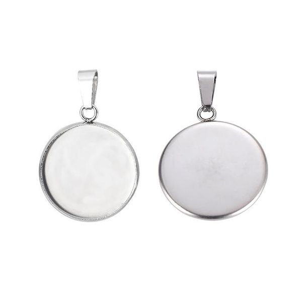 Outros 10 Pç/lote Cabochão de Aço Inoxidável Camafeu Pulseira Encantos Para Fazer Joias Colar Pingentes Descobertas Bases Bandeja Em Branco Faça Você Mesmo Beze Dhuz9