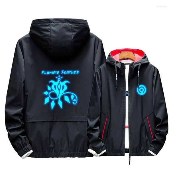 Herren Hoodies Touhou Projekt Rolle Succubus Cosplay Hoodie Druck Reißverschluss Werkzeug Mode Mantel Nachtleuchtende Sommer Lässige dünne Männer Jacke