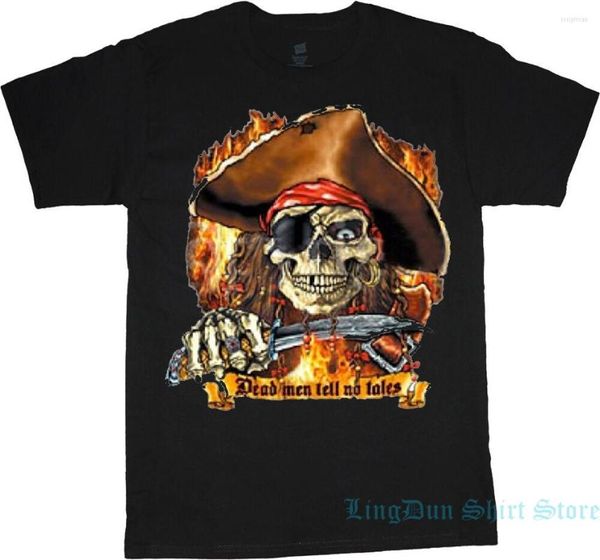 Herren-T-Shirts, groß und hoch, für Männer, lustiger Pirat, der tot sagt, erzählen keine Geschichten, T-Shirt für Damen, Baumwolle, Tops, T-Shirts