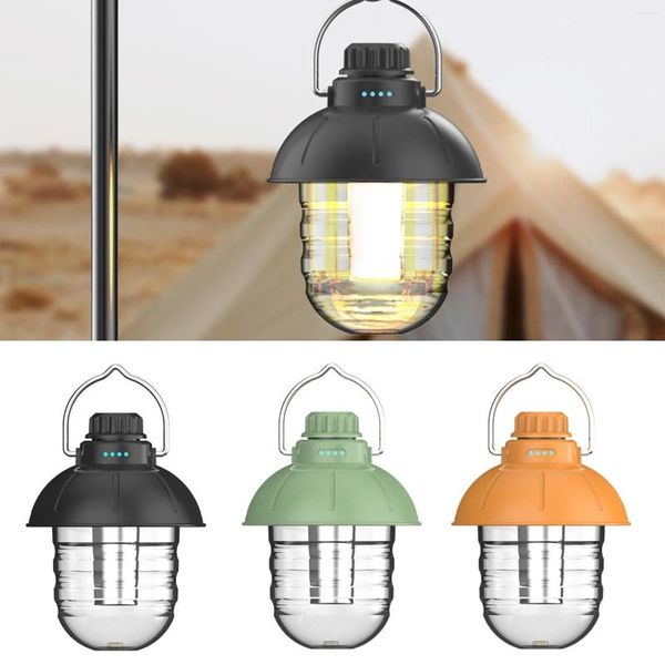 Tragbare Laternen -LED -LED Hanging Lampe wiederaufladbare Vintage Camping Schrittloses Dimm -Notlicht f￼r Outdoor