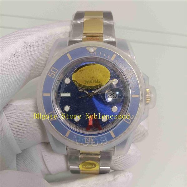 2 estilo v12 n relógio de fábrica 904L Aço ETA 2836 Cerâmica de 40 mm do relógio de 40 mm 116613lb Dois tons 18k Amarelo Gold 116613ln Bl327J
