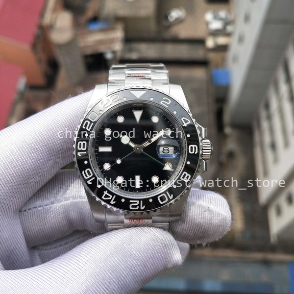 2 Cores Super Factory Watches for mass 40mm Cal.3186 MOVIMENTO AUTOMÁTICO VISTO V12 Versão 904L Aço de aço Cerâmica preta Menina Diver Men Wristwatches Caixa original