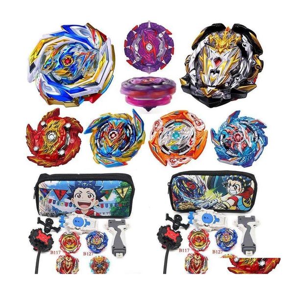 Beyblades Metal Fusion Burst com o Super King Launcher Bayblade Giroscópio Grip Blayblad Box Toys Kids Boy X0528 Drop Delivery Gifts CL DHIXO