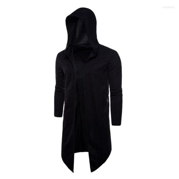 Männer Hoodies Männer Gothic Stil Mit Kapuze Sweatshirts Mit Schwarzen Kleid Hip Hop Mantel Mode Jacke Lange Ärmel Mantel männer Mäntel