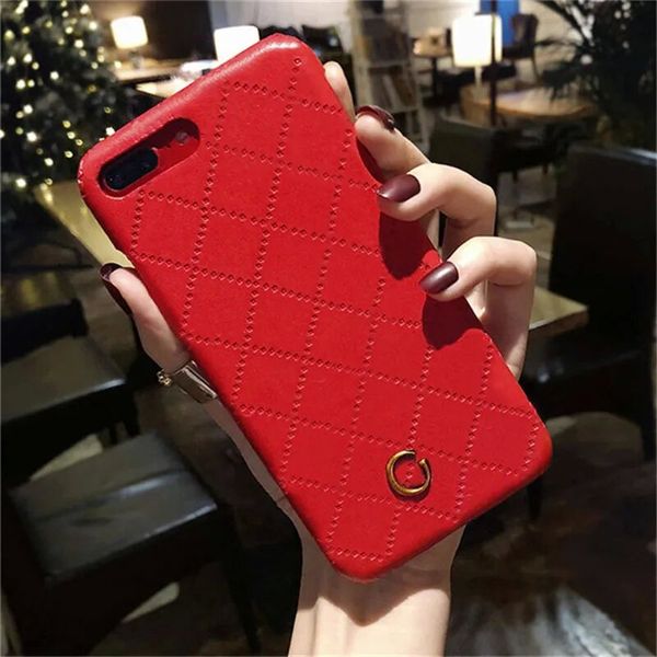 7 Colors Fashion Comphone Case Comefice Кожаный клетка Phonecase Brand Luxury Designer Case Mens Women Iphone 13 11 12 Pro Max 7 8 XSMAX XR New