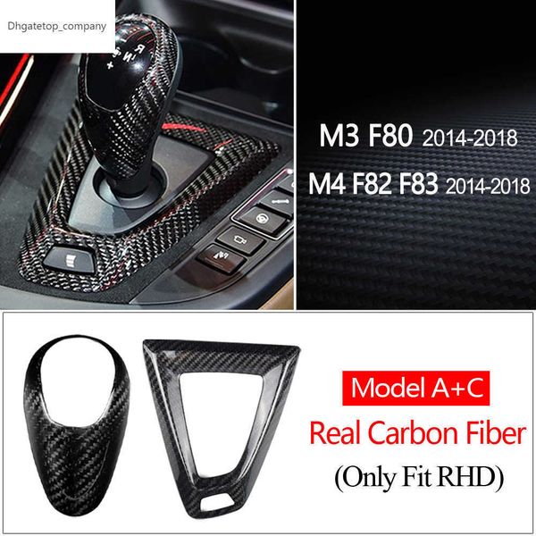 Capa de botão de mudança de marcha em fibra de carbono real para BMW M2 F87 M3 F80 M4 F82 M5 F83 F10 F85 X5M F86 X6M F12 F13