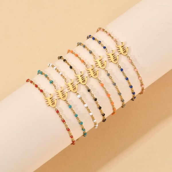 Очарование браслетов Zmzy Gold Bracelet Women Women Scorpion Charms Punk Bangles Bristand Pulsera из нержавеющей стали украшения из нержавеющей стали