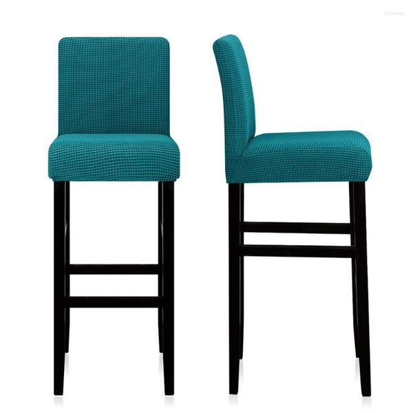 Fodere per sedie 1/2/4/6 pezzi Fodera in tessuto in materiale elasticizzato solido Protezione per sedile da pranzo da bar per schienale corto