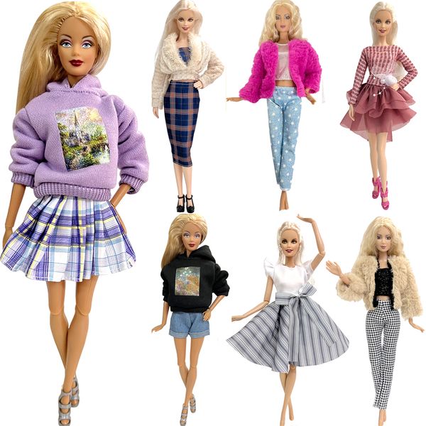 Dekompressionsspielzeug NEU 1x Moderock für 1/6 Puppe Lässige Outfits Weste Hemd Hosen Kleid Puppenhauszubehör Kleidung für Barbie-Puppe JJ