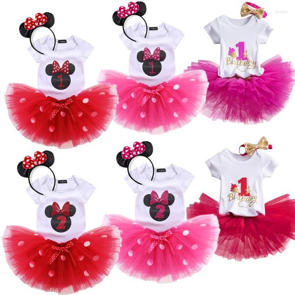 Mädchen-Kleider, Baby-Mädchen, 1–2 Jahre alt, Geburtstagsparty-Kleid, Kleinkind, 1./2. Taufe, Kostüm, Born DotsTutu-Outfit