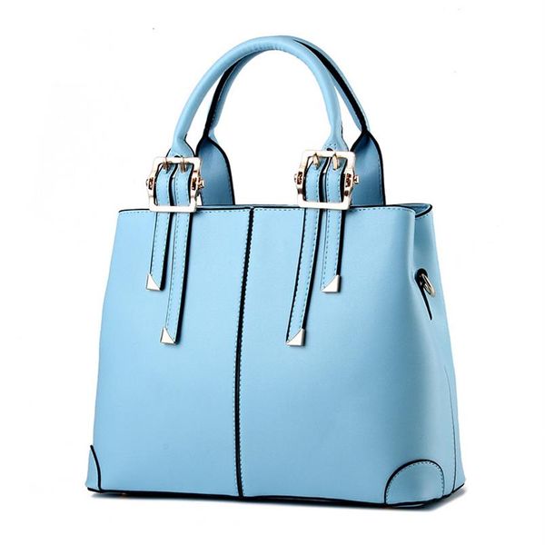 HBP Damen-Handtasche, PU-Leder, Umhängetasche, Damen, einfacher Stil, Handtaschen, Geldbörsen, Himmelblau, Farbe 318n